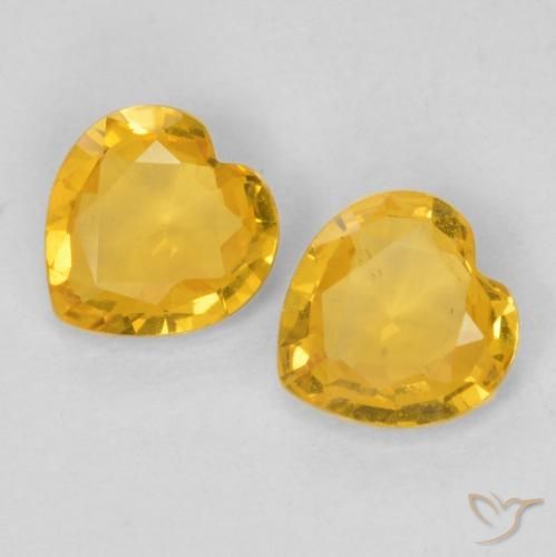 Gemme di Zaffiro Dorato medio naturale da 0.69 ct, Cuore, VVS-VS