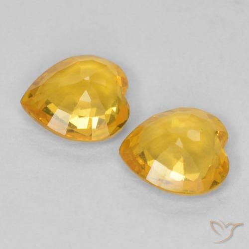 Gemme di Zaffiro Dorato medio naturale da 0.69 ct, Cuore, VVS-VS