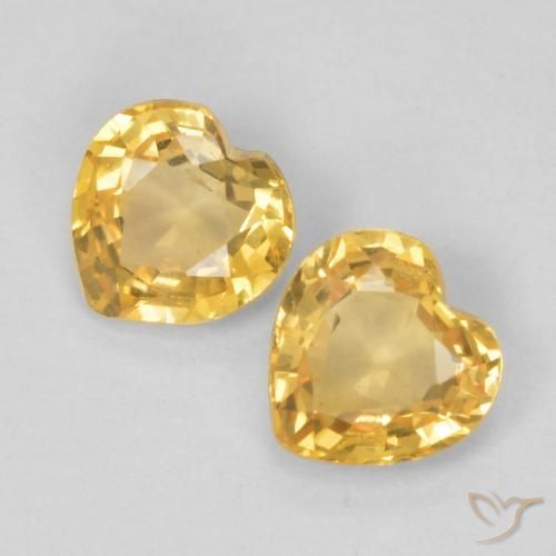 0.74ctw Naturale Arancio-Oro Zaffiro, Cuore, VS