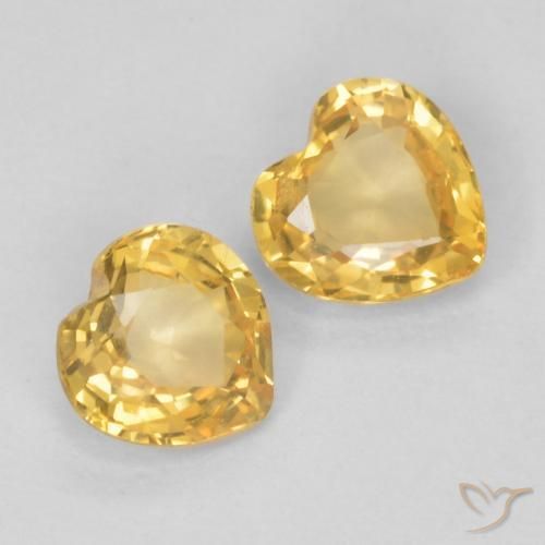 Gemme di Zaffiro Arancio-Oro naturale da 0.74 ct, Cuore, VS