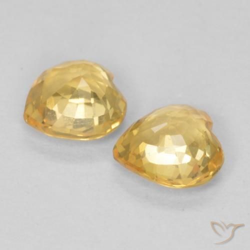 Gemme di Zaffiro Arancio-Oro naturale da 0.74 ct, Cuore, VS