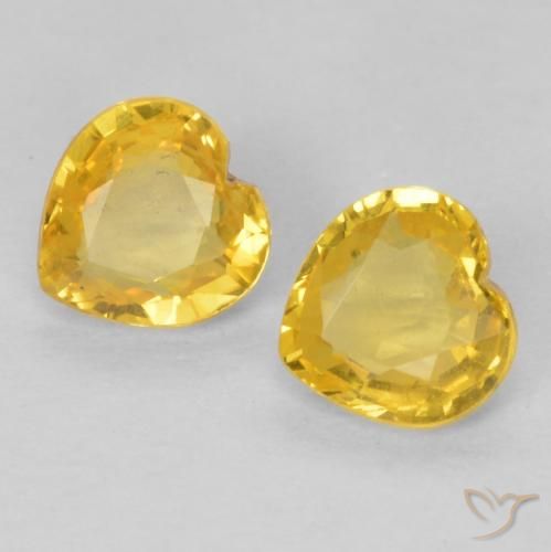 Gemme di Zaffiro Dorato naturale da 0.78 ct, Cuore, VVS-VS