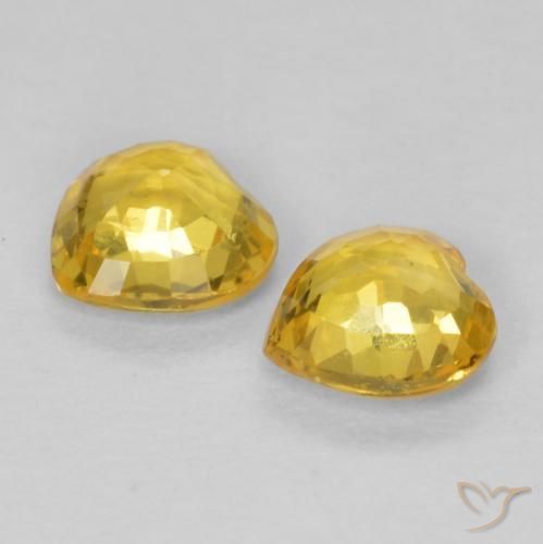 Gemme di Zaffiro Dorato naturale da 0.78 ct, Cuore, VVS-VS