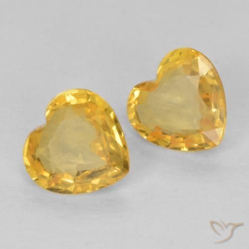 0.73ctw Naturale Arancio chiaro-Oro Zaffiro, Cuore, VVS-VS