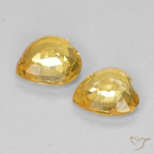 Gemme di Zaffiro Arancio chiaro-Oro naturale da 0.73 ct, Cuore, VVS-VS
