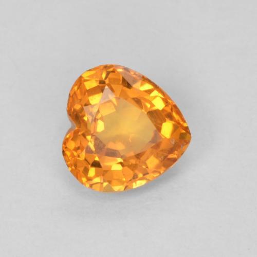 Zaffiro Albicocca Arancia naturale da 0.42 ct, A forma di cuore, VVS