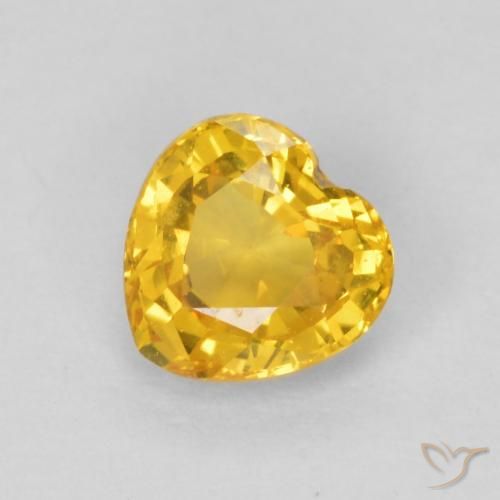 0.54ct Naturale Dorato Zaffiro, Cuore, VVS
