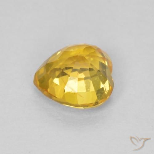 Zaffiro Dorato naturale da 0.54 ct, Cuore, VVS