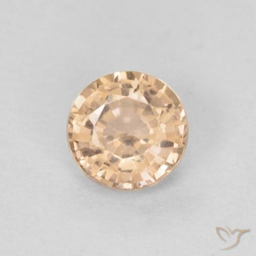 0.39ct Naturale Arancione chiaro Zaffiro, Rotondo, VVS
