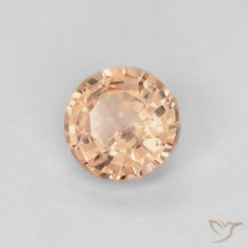 Zaffiro Arancione chiaro naturale da 0.39 ct, Rotondo, VVS