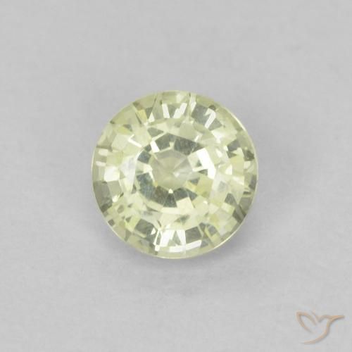 0.37ct Naturale Bianco verdognolo Zaffiro, Rotondo, VVS