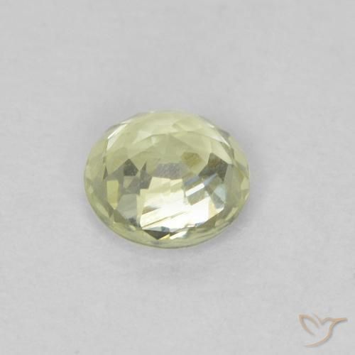 Zaffiro Bianco verdognolo naturale da 0.37 ct, Rotondo, VVS