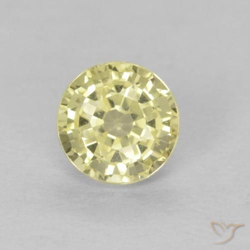 0.49ct Naturale Medium Light-Yellow Zaffiro, Rotondo, VVS