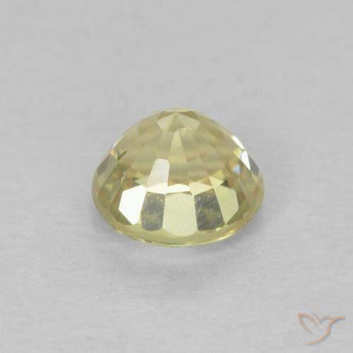 Zaffiro Medium Light-Yellow naturale da 0.49 ct, Rotondo, VVS