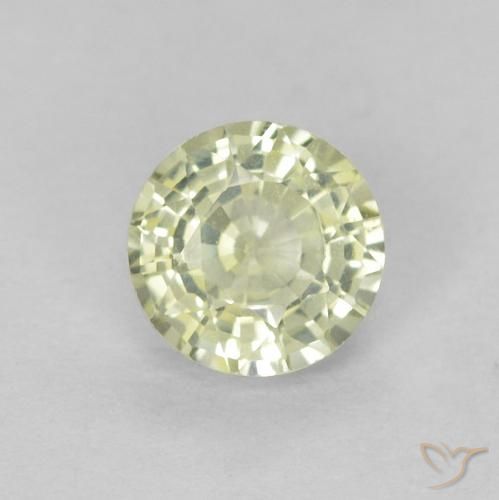 0.46ct Naturale Giallo verdastro molto chiaro Zaffiro, Rotondo, VVS