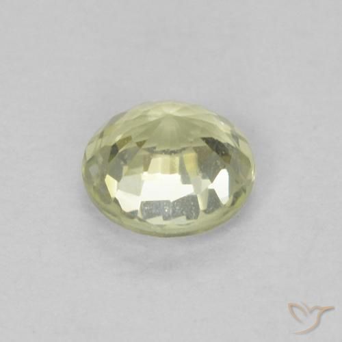 Zaffiro Giallo verdastro molto chiaro naturale da 0.46 ct, Rotondo, VVS