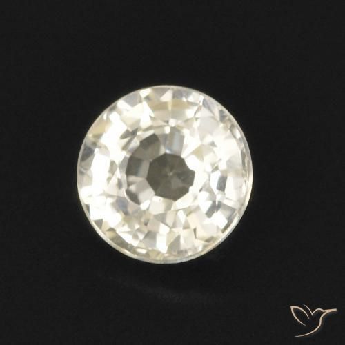 Zaffiro Giallo chiaro naturale da 0.47 ct, Rotondo, VVS