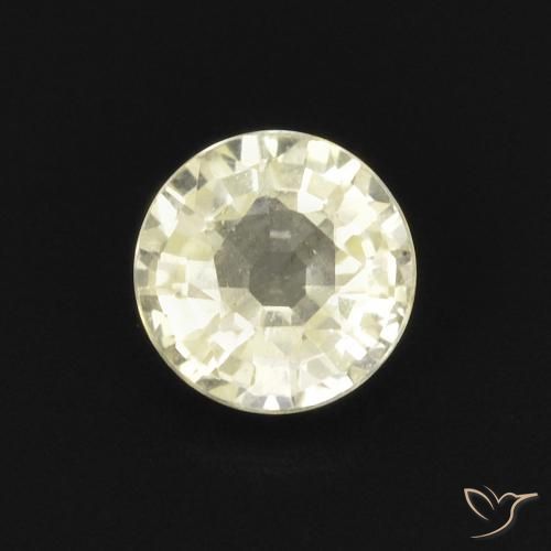 0.47ct Naturale Giallo pallido Zaffiro, Rotondo, VVS