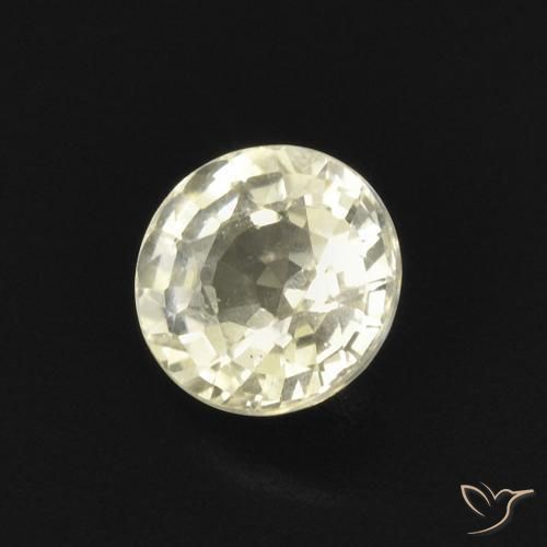 Zaffiro Giallo pallido naturale da 0.47 ct, Rotondo, VVS
