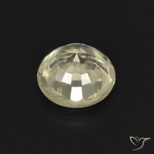 Zaffiro Giallo pallido naturale da 0.47 ct, Rotondo, VVS