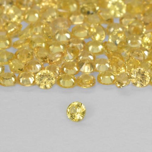 Zaffiro Medium Light-Yellow naturale da 0.02 ct, Rotondo, VS