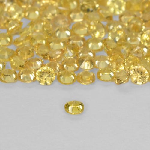 Zaffiro Medium Light-Yellow naturale da 0.02 ct, Rotondo, VS