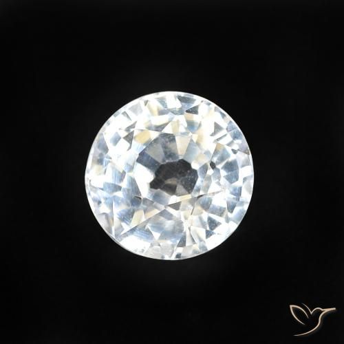 0.58ct Naturale Bianco bluastro Zaffiro, Rotondo, VVS-VS