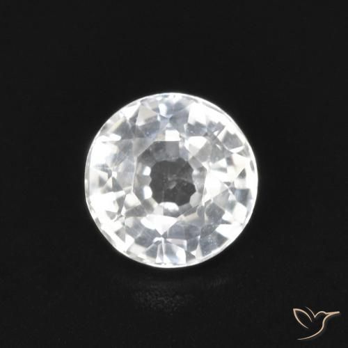 0.53ct Naturale Bianco Zaffiro, Rotondo, VVS