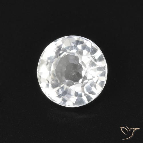 Zaffiro Bianco naturale da 0.53 ct, Rotondo, VVS
