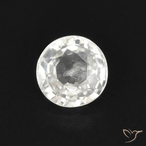 0.57ct Naturale Bianco Zaffiro, Rotondo, VVS-VS