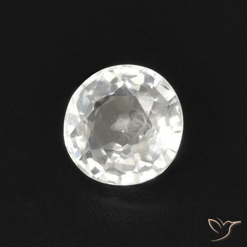 Zaffiro Bianco naturale da 0.57 ct, Rotondo, VVS-VS
