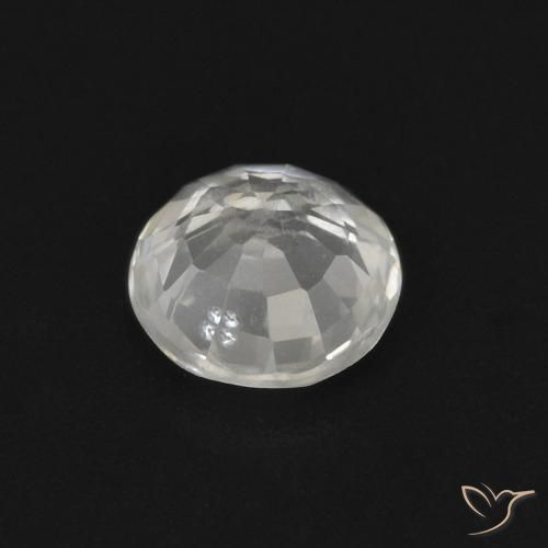 Zaffiro Bianco naturale da 0.57 ct, Rotondo, VVS-VS