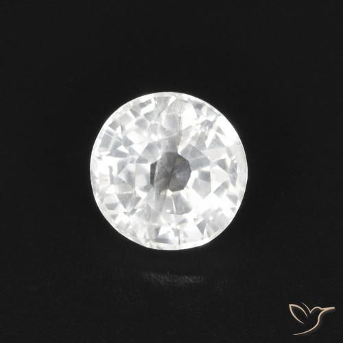 0.50ct Naturale Bianco Zaffiro, Rotondo, VS