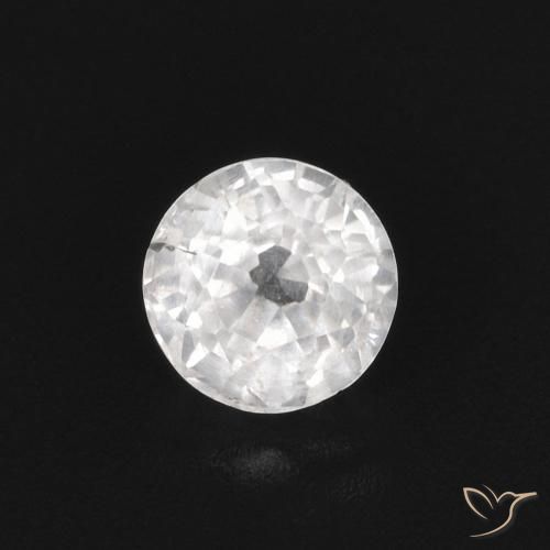 0.43ct Naturale Bianco Zaffiro, Rotondo, VS
