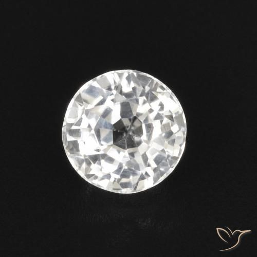 0.43ct Naturale Bianco Zaffiro, Rotondo, VVS-VS