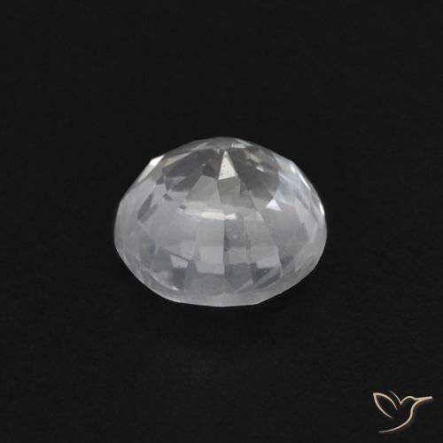 Zaffiro Bianco naturale da 0.43 ct, Rotondo, VVS-VS