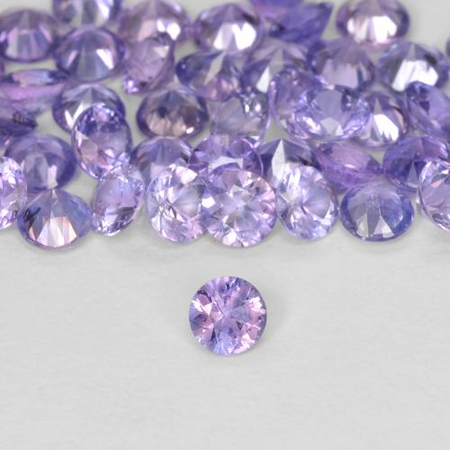 Zaffiro Viola rosato chiaro naturale da 0.11 ct, Rotondo, VS