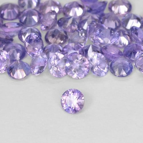 Zaffiro Viola rosato chiaro naturale da 0.11 ct, Rotondo, VS