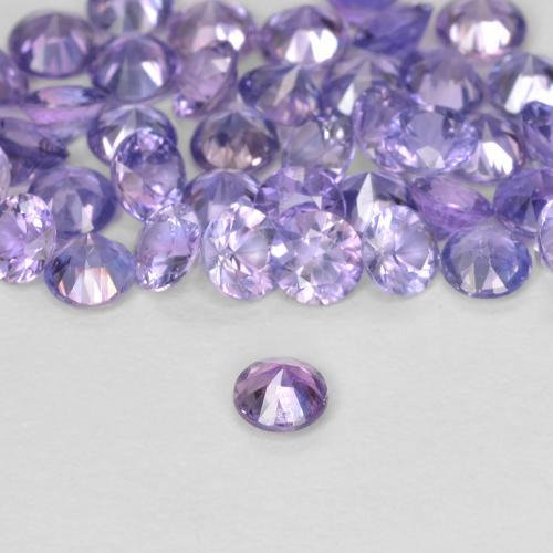 Zaffiro Viola rosato chiaro naturale da 0.11 ct, Rotondo, VS