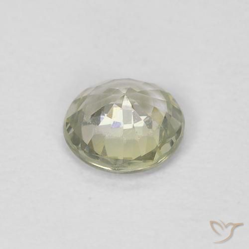 Zaffiro Giallo-Grigio Medio naturale da 0.41 ct, Rotondo, VVS-VS