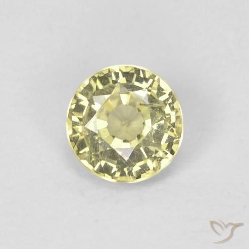 0.41ct Naturale Giallo pallido Zaffiro, Rotondo, VS
