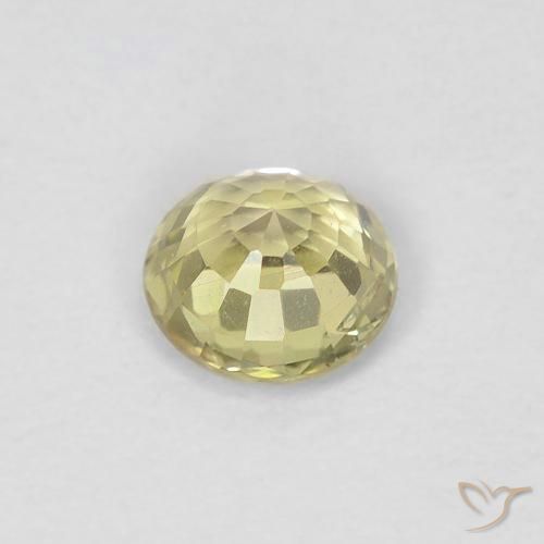 Zaffiro Giallo pallido naturale da 0.41 ct, Rotondo, VS
