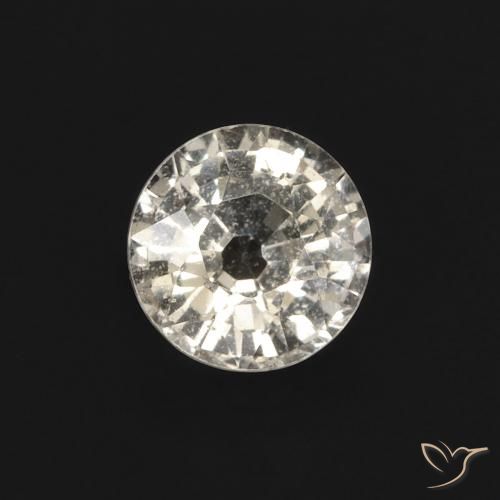 0.49ct Naturale Bianco caldo Zaffiro, Rotondo, VVS-VS