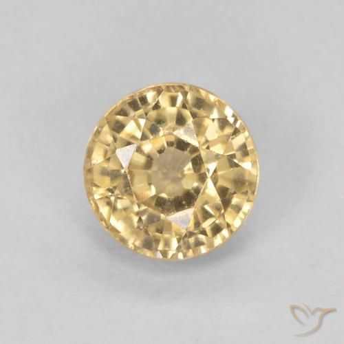 0.67ct Naturale Dorato Zaffiro, Rotondo, VVS-VS