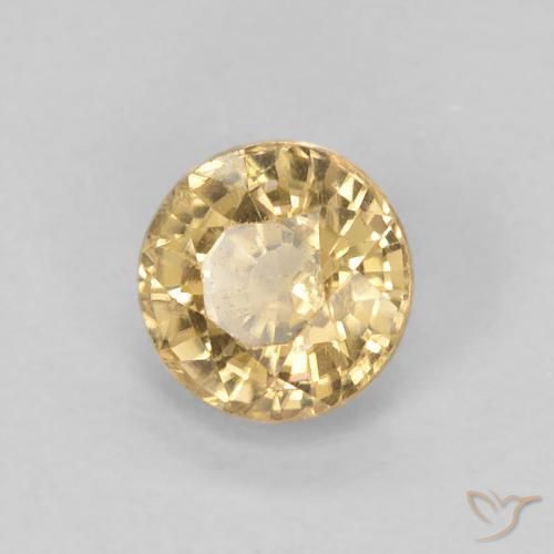 Zaffiro Dorato naturale da 0.67 ct, Rotondo, VVS-VS