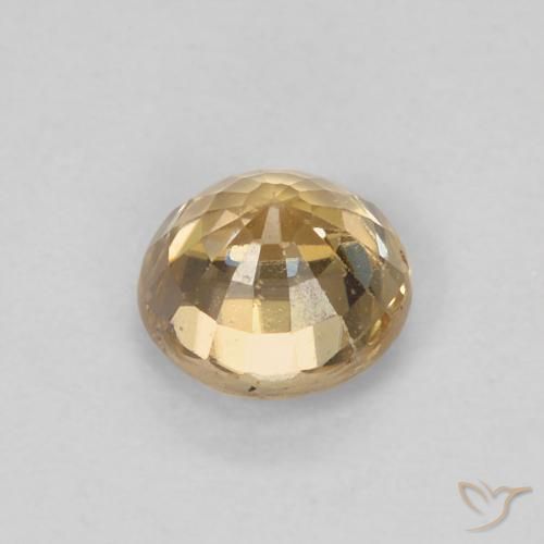 Zaffiro Dorato naturale da 0.67 ct, Rotondo, VVS-VS