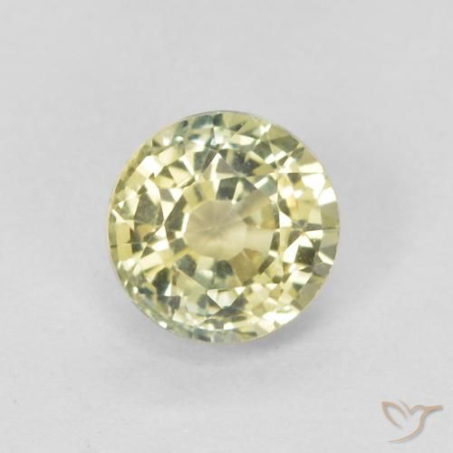 0.46ct Naturale Medium Light-Yellow Zaffiro, Rotondo, VVS