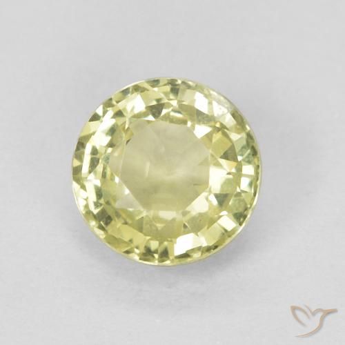 0.50ct Naturale Giallo medio Zaffiro, Rotondo, VVS