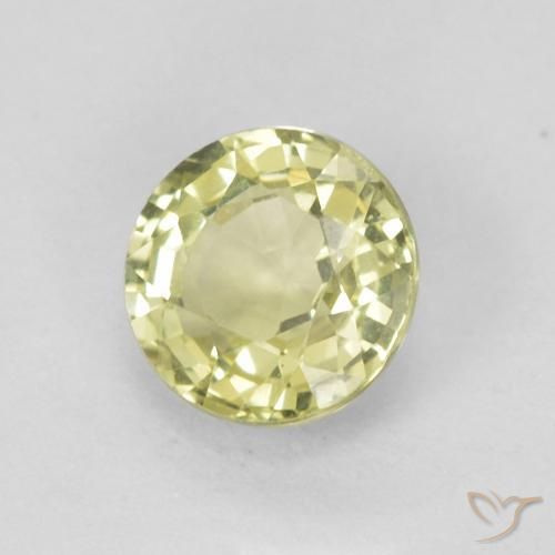 Zaffiro Giallo medio naturale da 0.50 ct, Rotondo, VVS