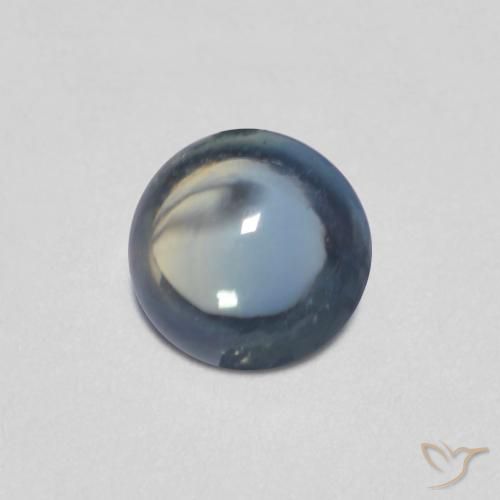 0.44ct Naturale Blu navy Zaffiro, Rotondo, Trasparente